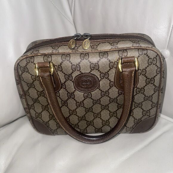 Authentic Gucci Vintage GG Supreme Double Handle Satchel Bag - Picture 16 of 16